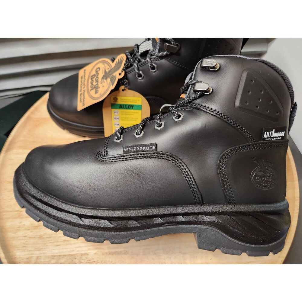 Georgia Boot Men’s 8.5 Wide Alloy Toe Waterproof Work Boots Puncture‑Resistant